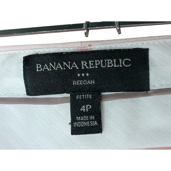 Banana Republic Reegan Pants 4P Petite Light Pink Stretch Cotton Chino Slim Fit - Picture 13 of 15